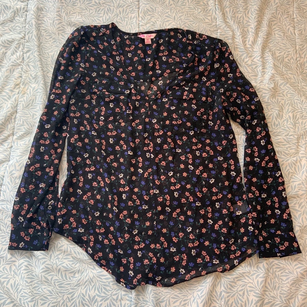 Long sleeved floral blouse